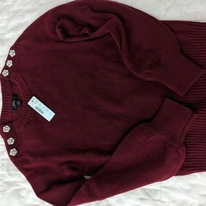 JCrew sweater. Burgundy. XXS